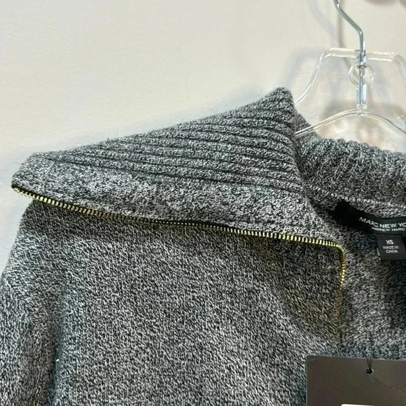 Marc New York Women’s Salt and Pepper Gray Zip Middy Collar Sweater XS - Picture 8 of 11